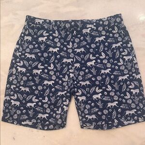 Navy Blue RLX golf Shorts with White Animal Print